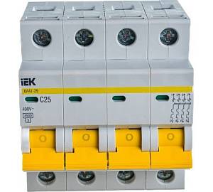 Автоматический выключатель 4П ВА47-29 C25 4,5kA IEK / MVA20-4-025-C